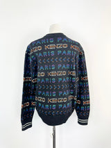 Kenzo Black Rainbow Logo Knitted Sweater - M
