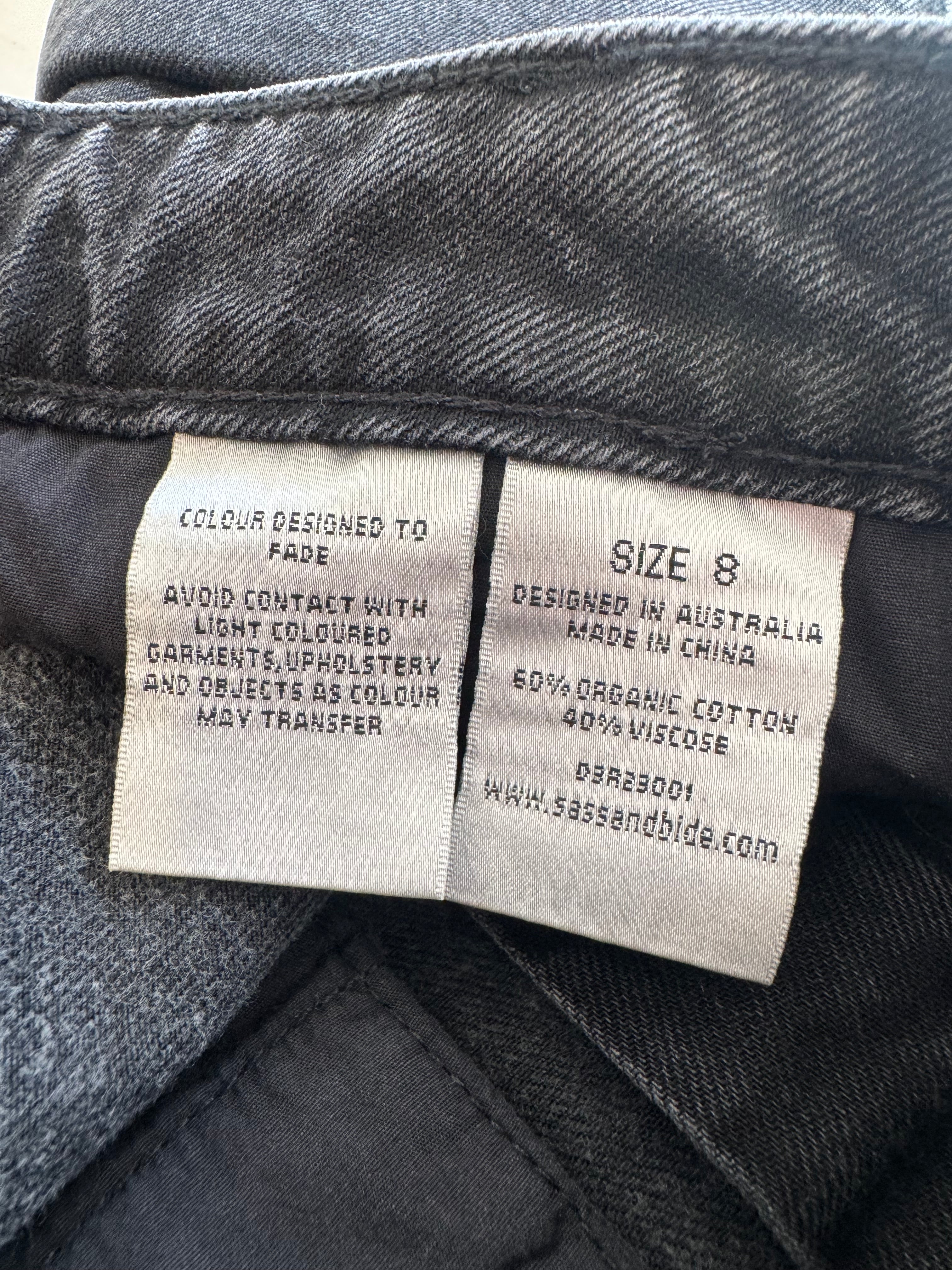 Sass & Bide Grey Denim 'Dark Knight' Cargo Pocket Mini Skirt - AU8