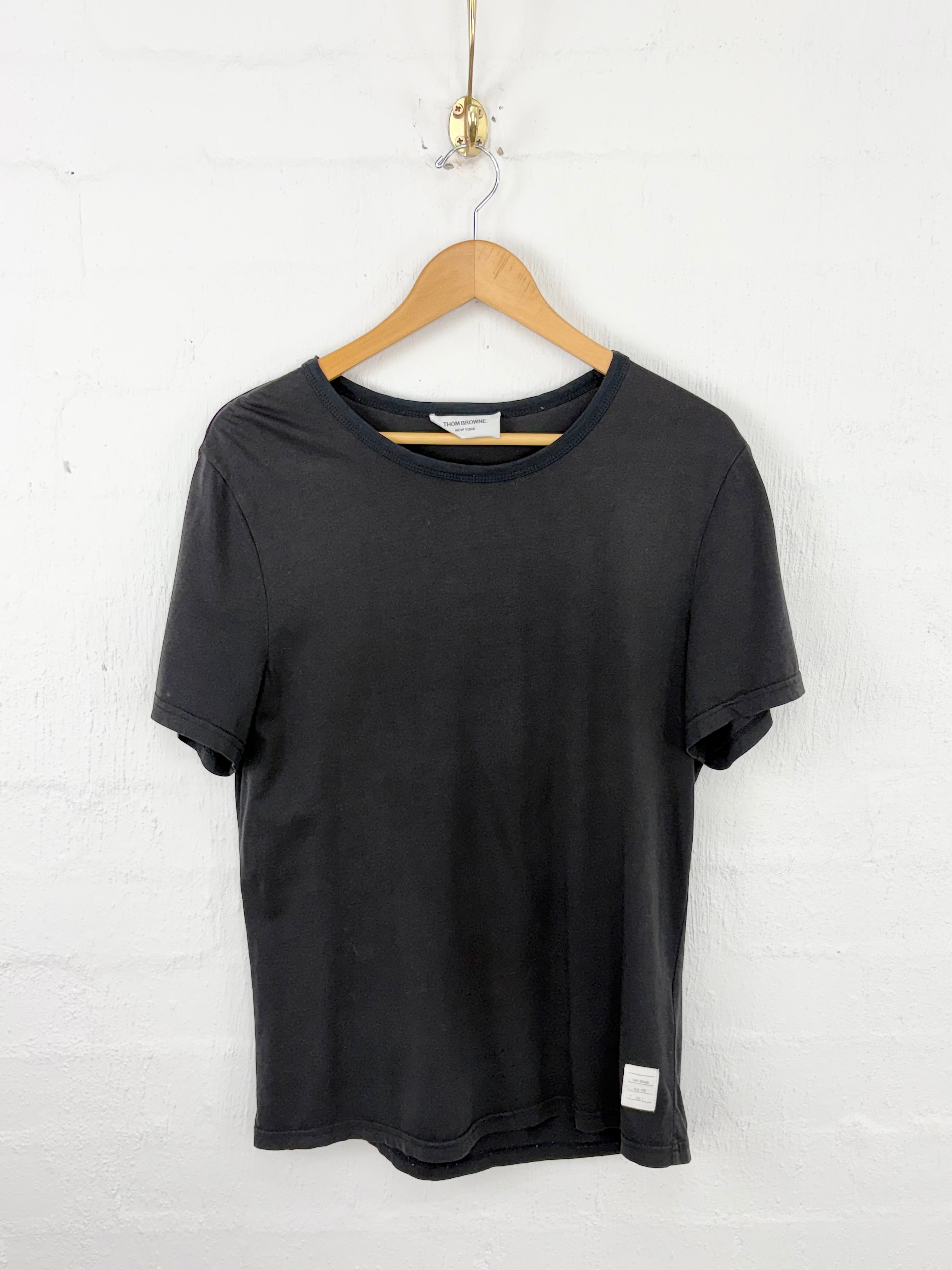 Thom Browne Black Cotton T-Shirt - AU10
