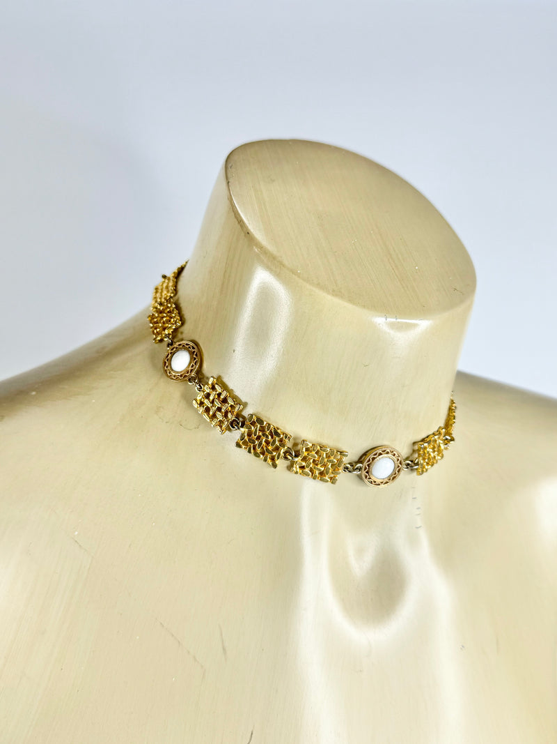 Vintage Costume Jewellery Gold Adjustable Choker