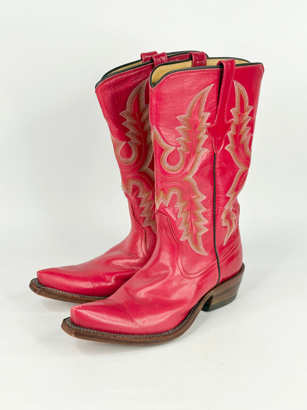 Rios of Mercedes Texan Red Leather Cowboy Boots - EU40