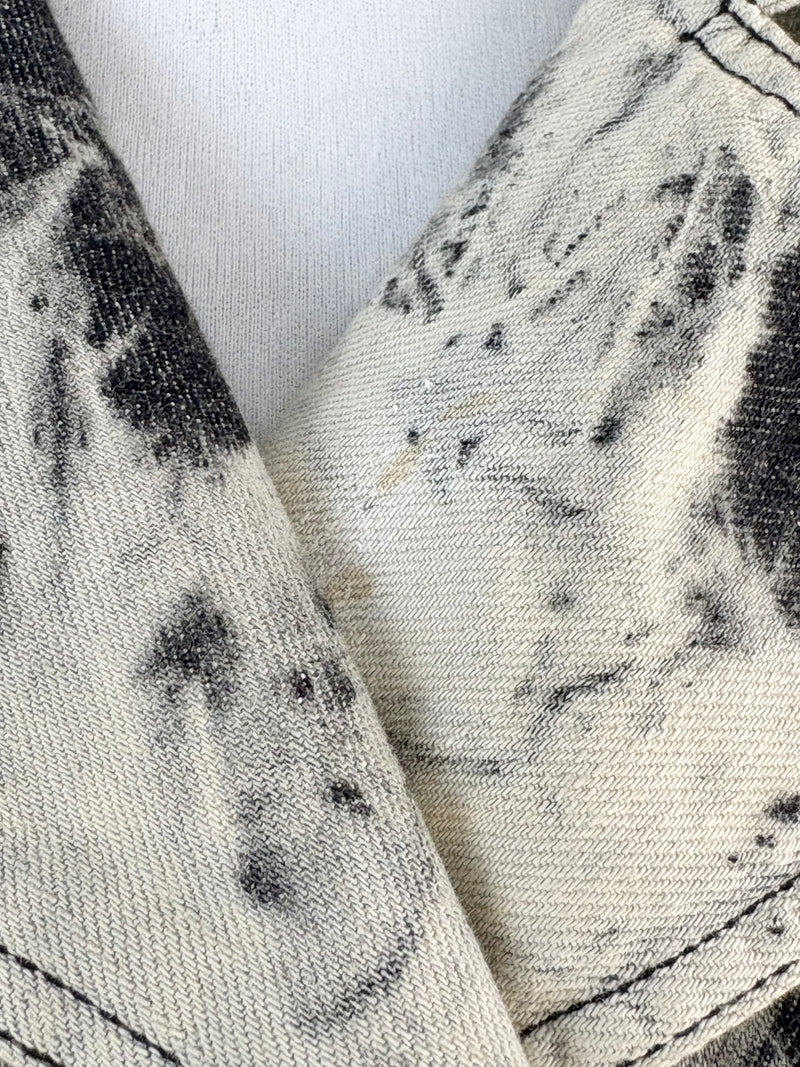 Michael by Michael Kors Off-White & Black Tie-Dye Denim Jacket - AU10/12