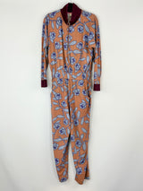 Obus Tan & Blue Rose Pattern Stretchy Jumpsuit - AU12