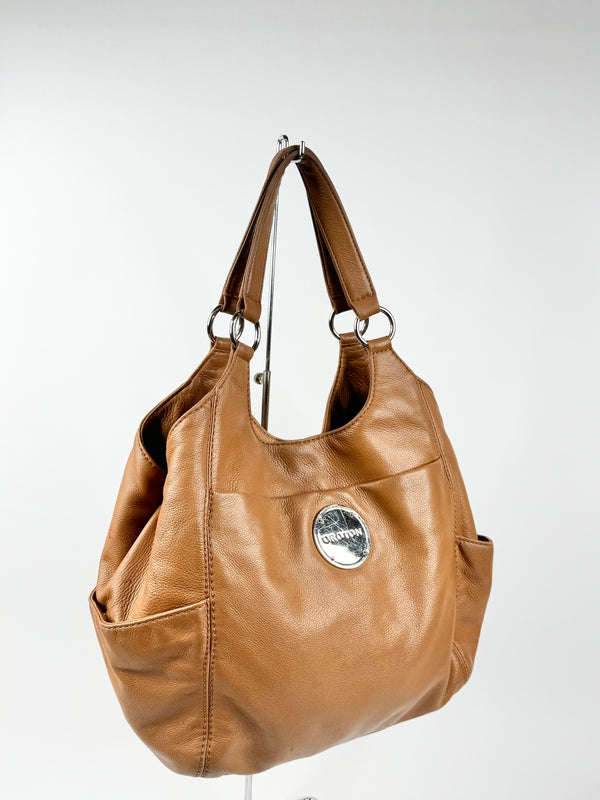 Oroton Caramel Leather Shoulder Bag