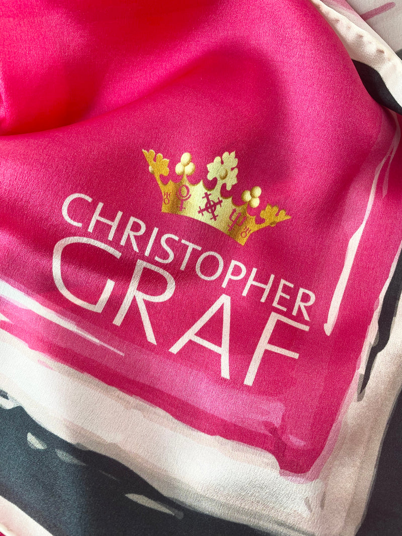 Christopher Graf Pink Silk Scarf