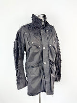 Griffin Studios Black Distressed Cotton Coat - AU10