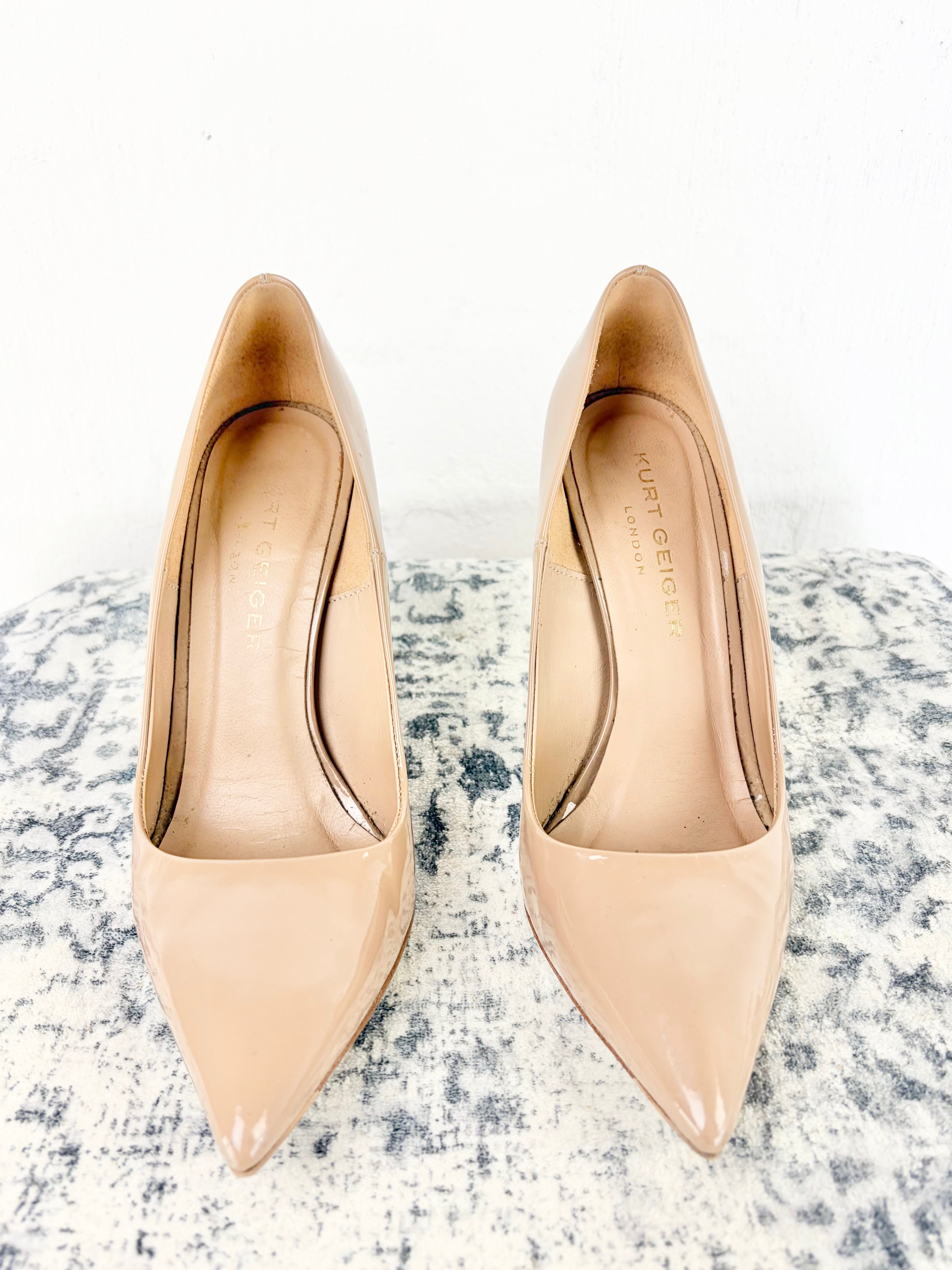 Kurt Geiger Latte Patent Leather Stilettos - EU38