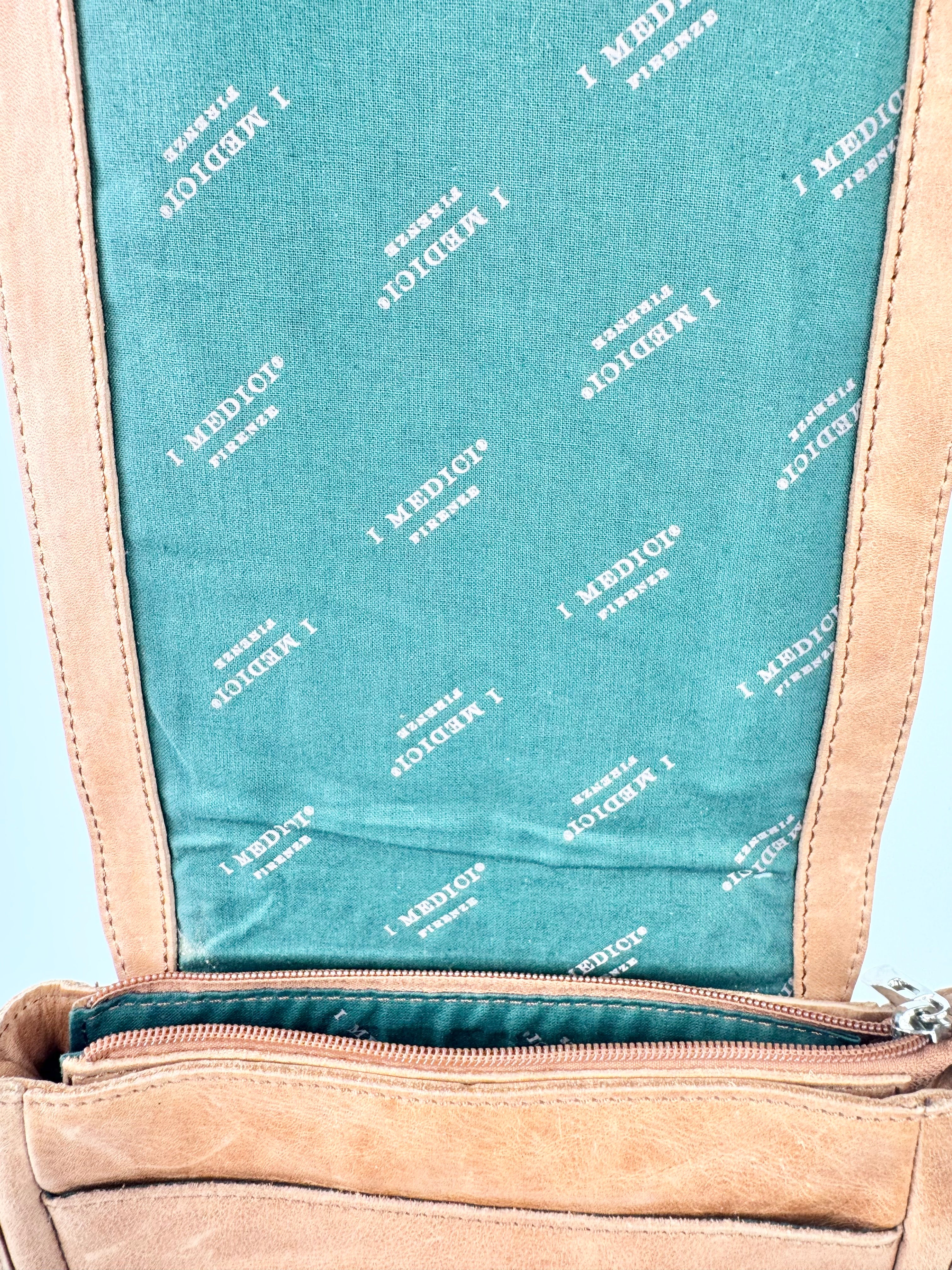 I Medici Firenze Tan Leather Crossbody Bag NWT