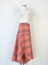Ganni Red Seersucker Wrap Skirt  NWT- AU8/10