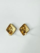 Vintage 80s Givenchy Diamond Shaped Clip On Earrings