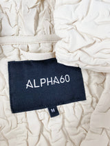 Alpha 60 Cream Quilted Crinkle Silk Jacket - AU10/12
