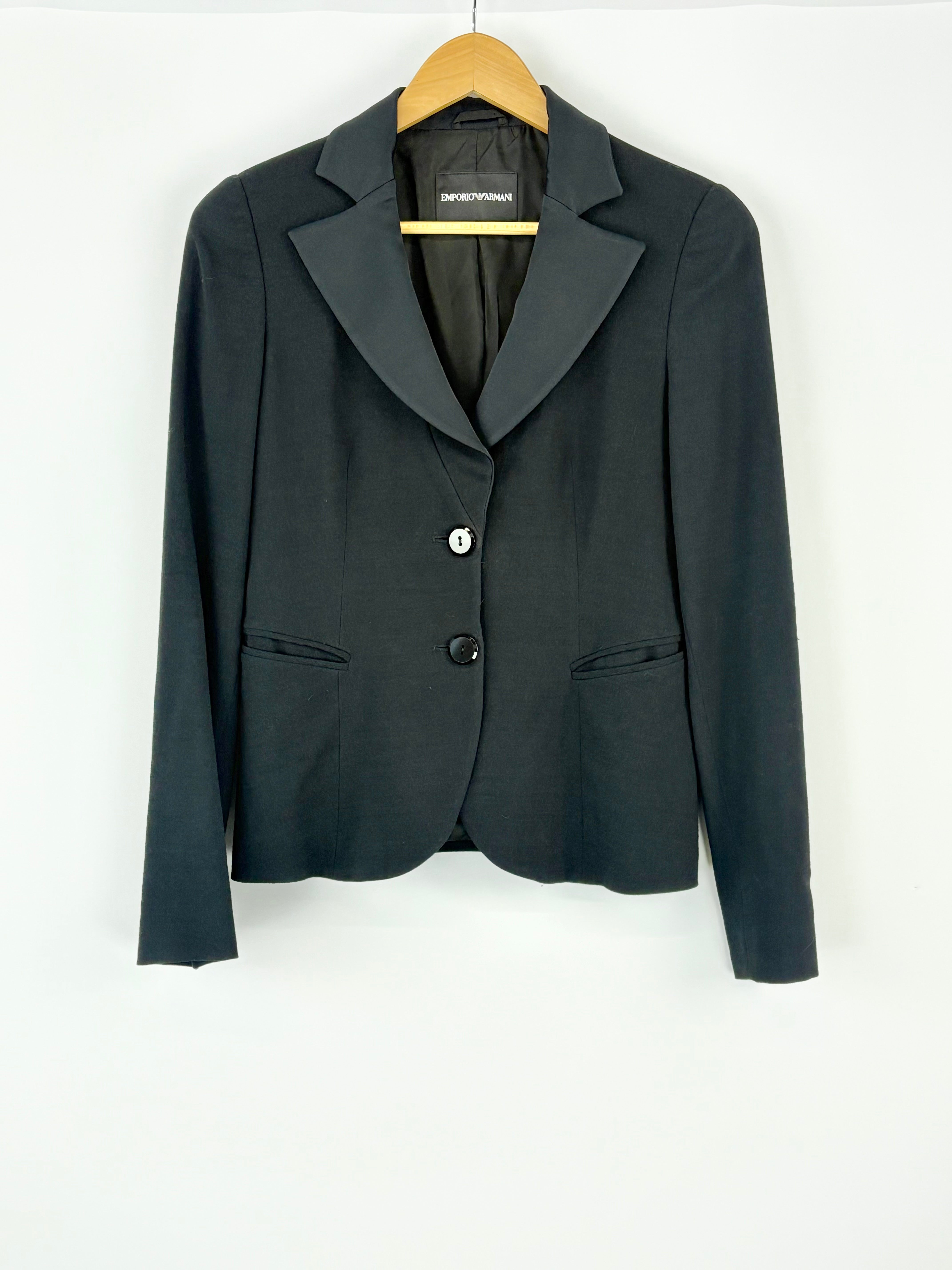 Emporio Armani Black Crepe Blazer - AU8