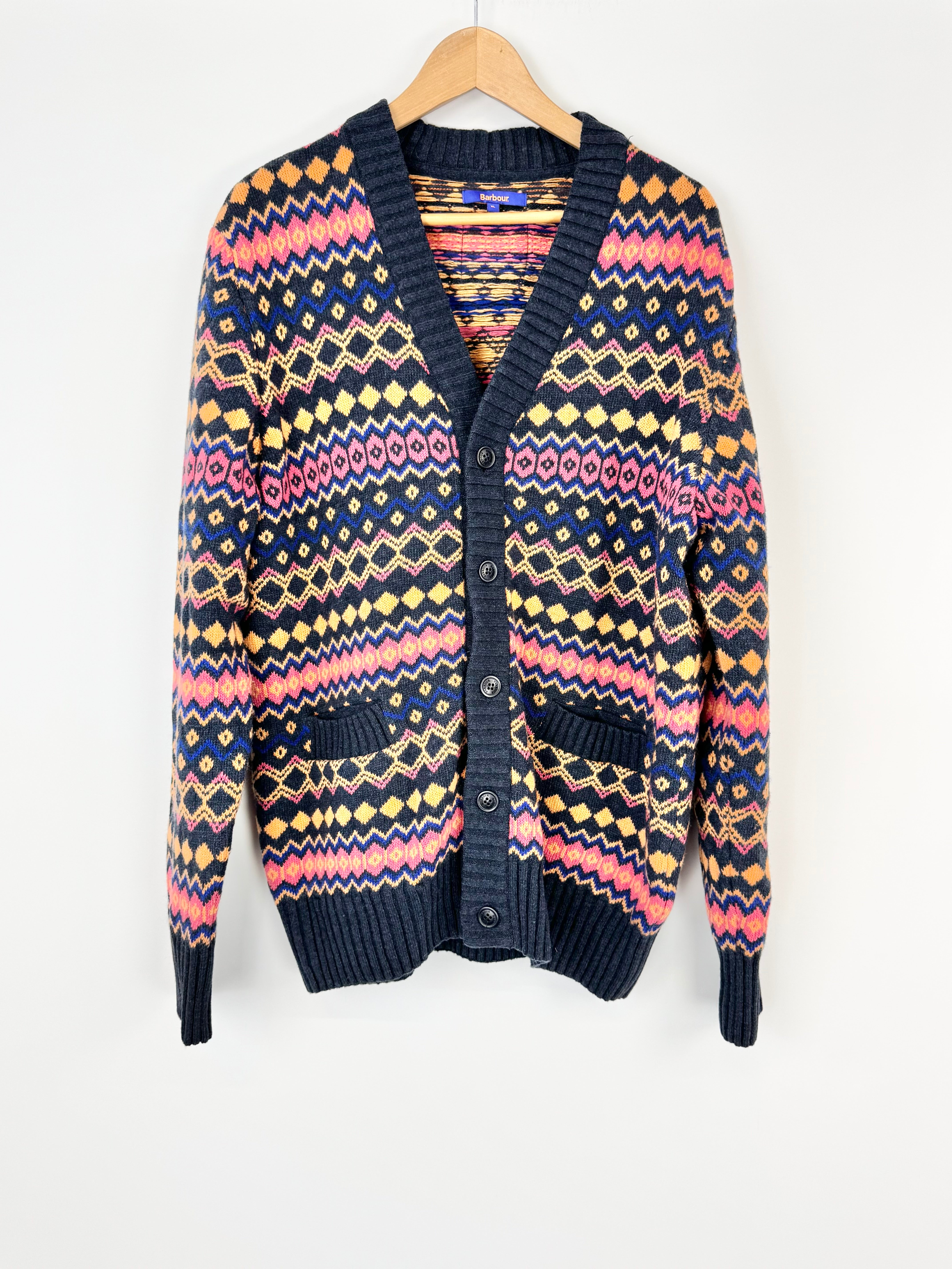 Barbour x Asos Multipattern 'Fair Isle' Cardigan - XL