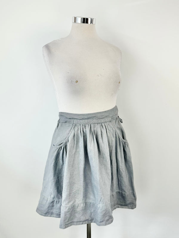 Lee Mathews Grey Linen Skirt - AU14