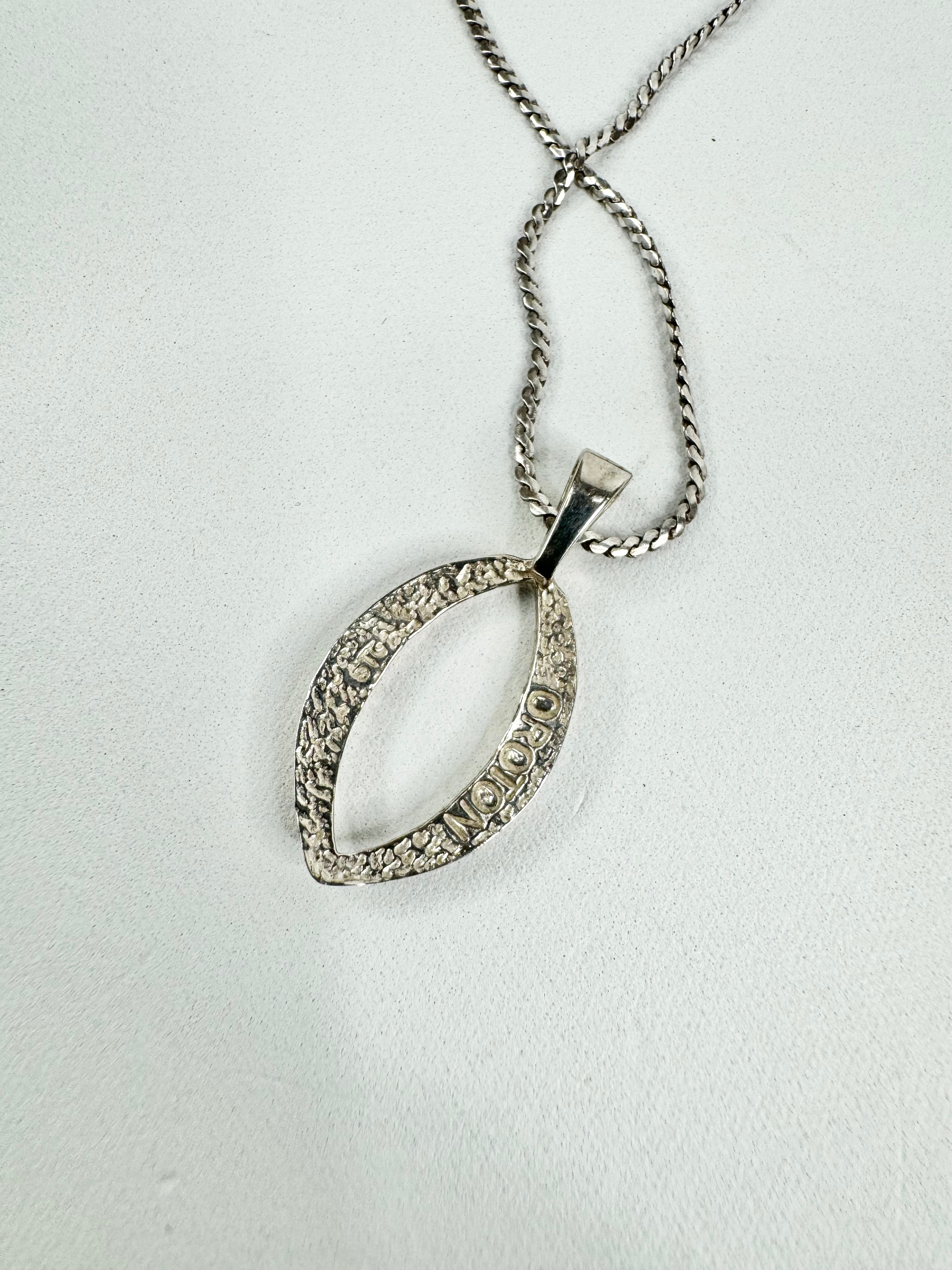 Oroton Silver Chain and Oval Pendant