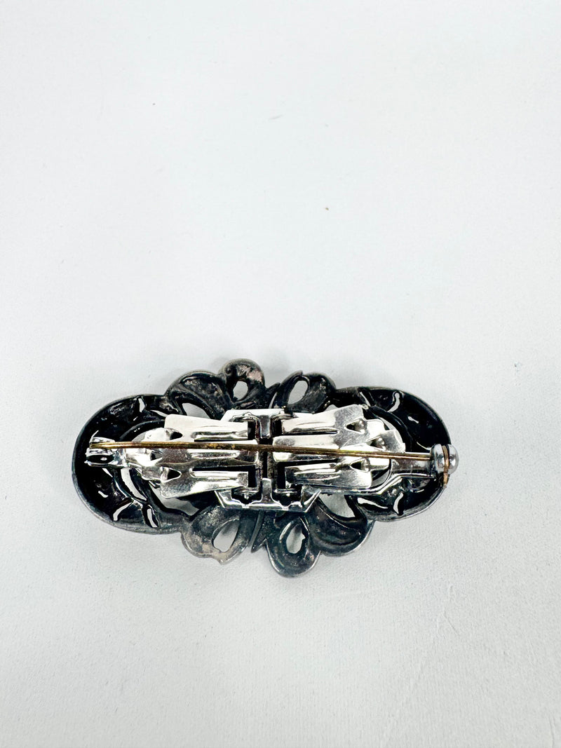 Antique Silver Marcasite Brooch