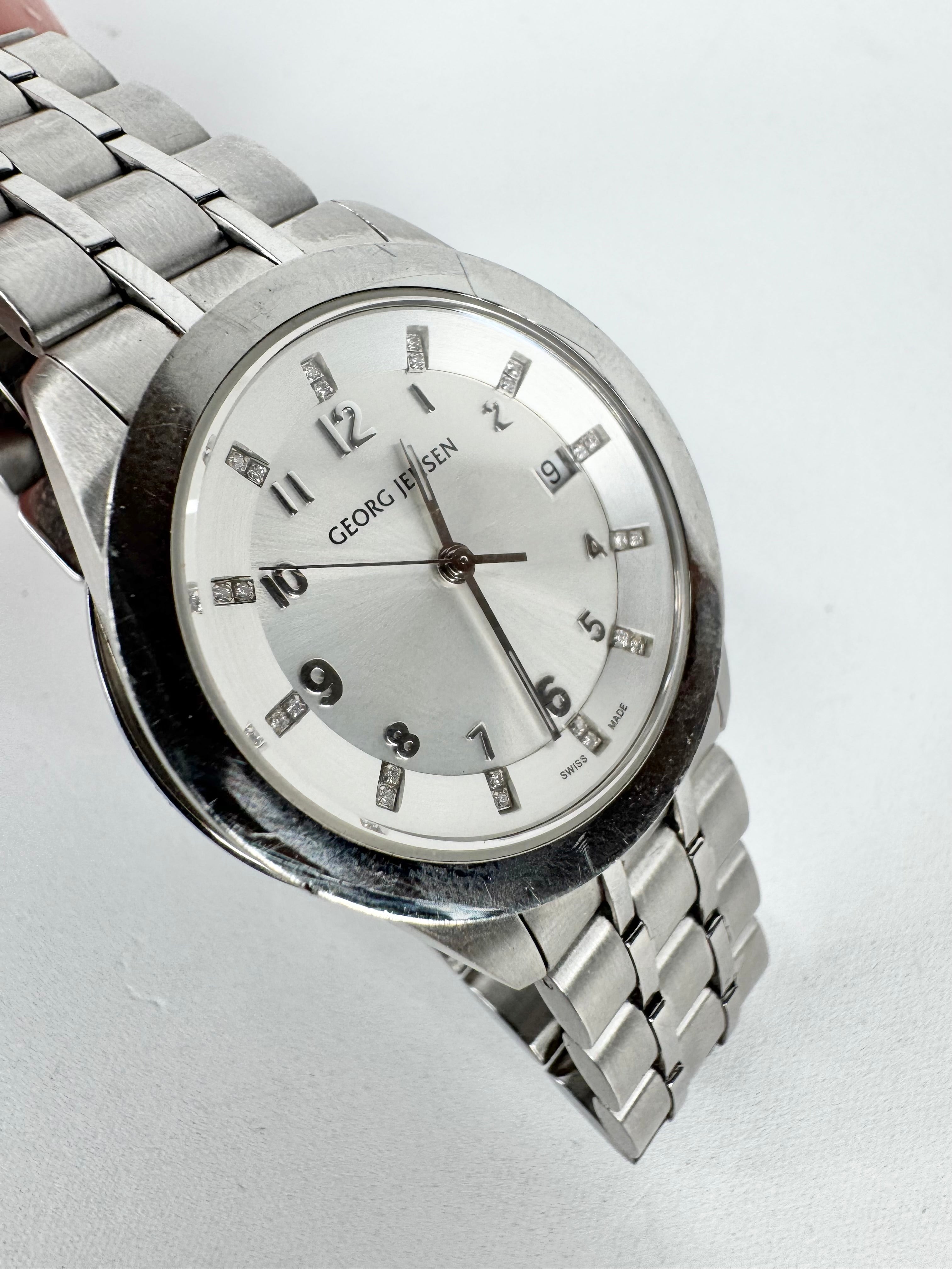 Georg Jensen Design Barth Silver Tone Design Barth Swiss Made Watch