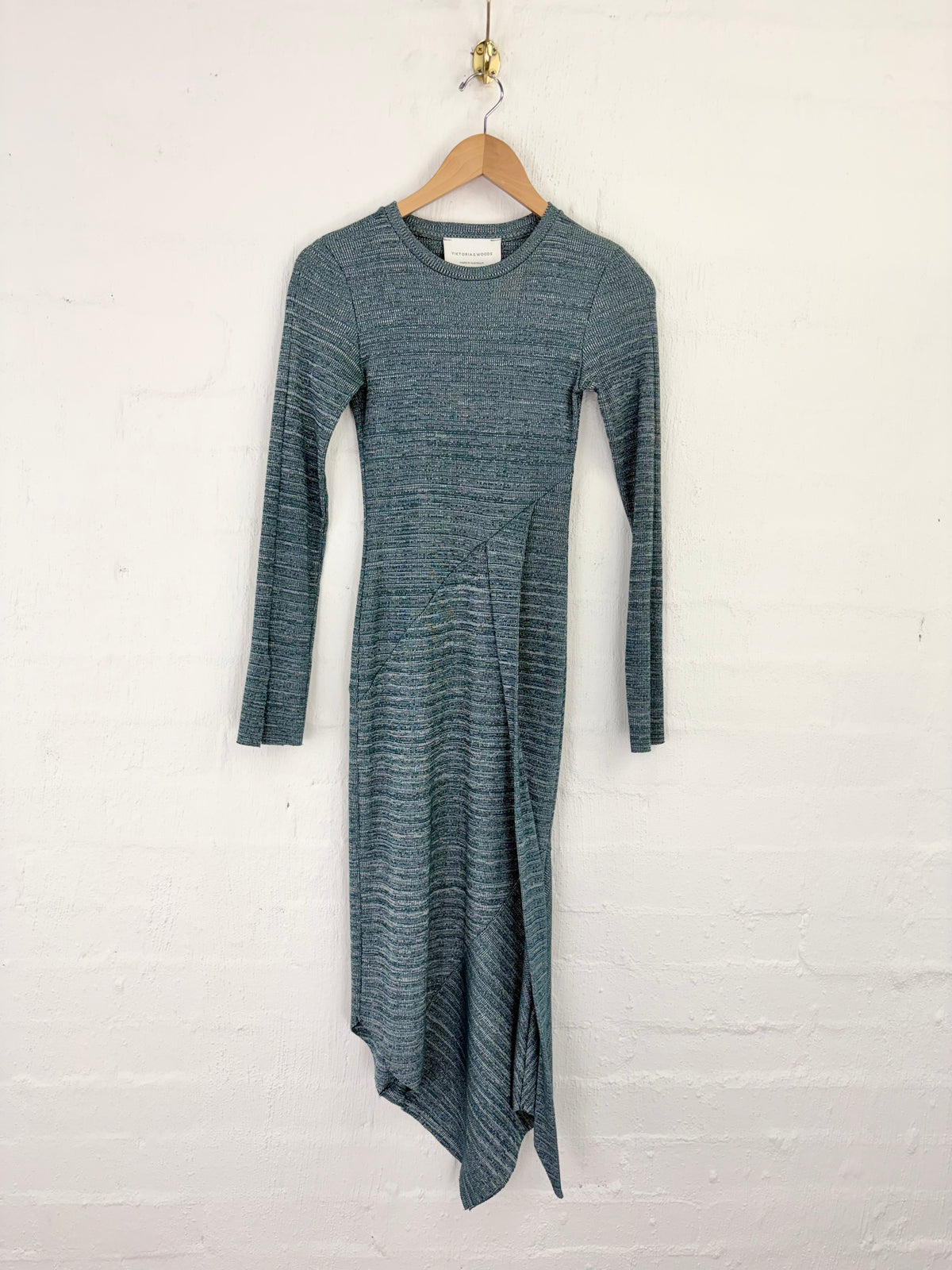 Viktoria & Woods Green Ribbed Bodycon Dress - AU6/8