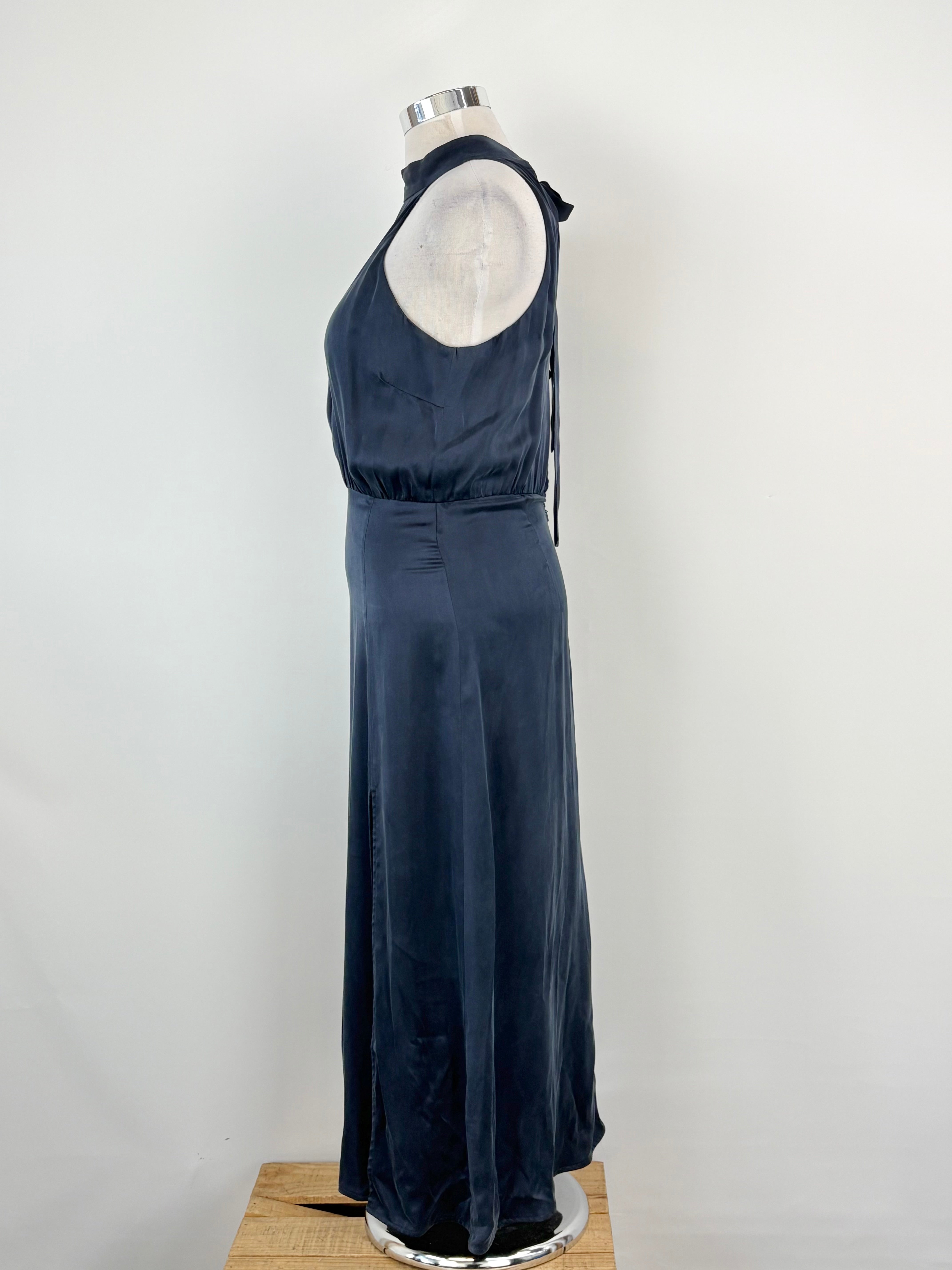 Zimmermann Midnight Blue Silk Halter-Neck Gown - AU14
