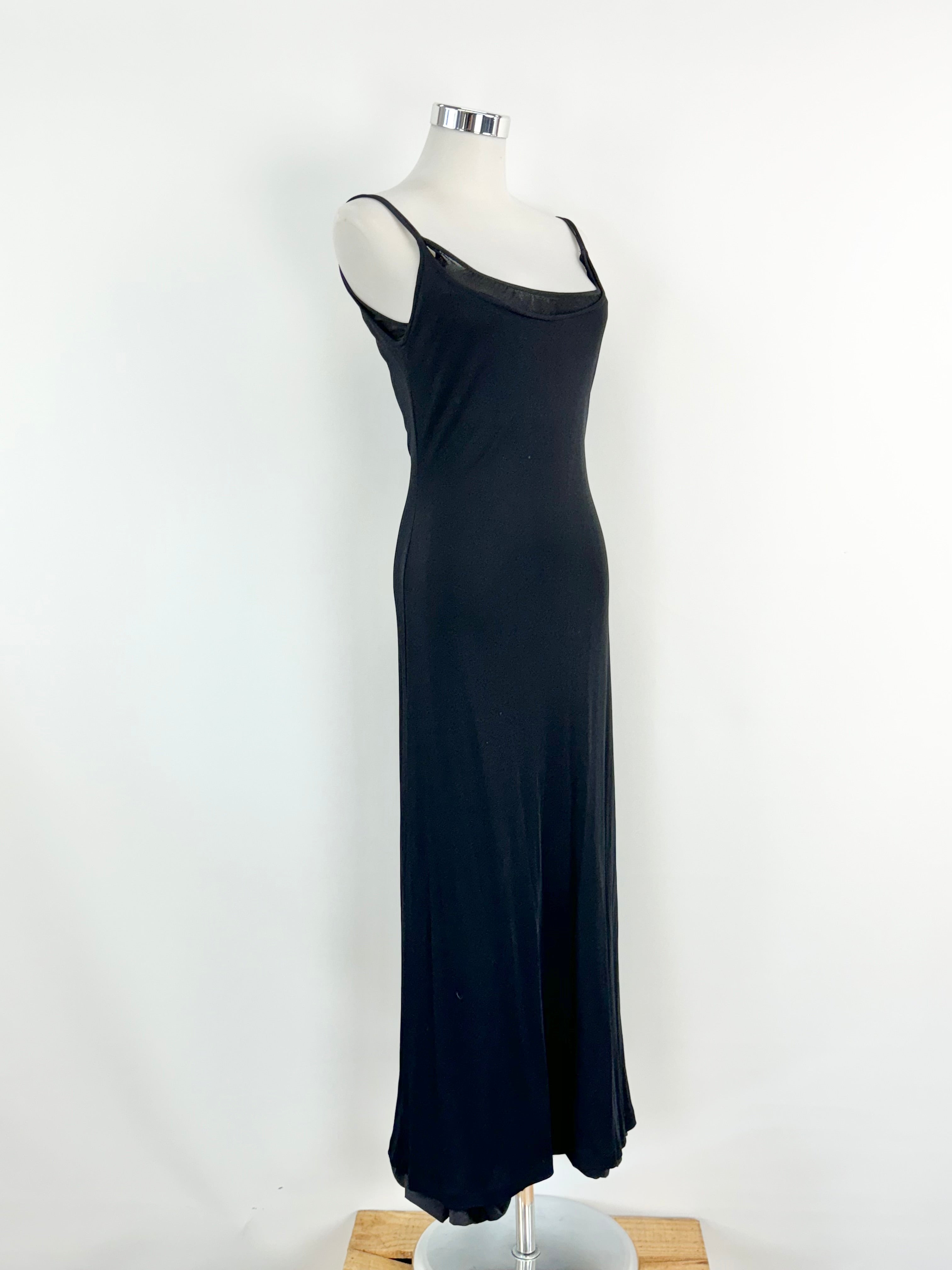 Vintage Kenzo Black Stretchy Slip Dress - AU10/12