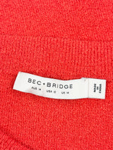 Bec + Bridge Vibrant Orange Knit Pencil Skirt - AU14