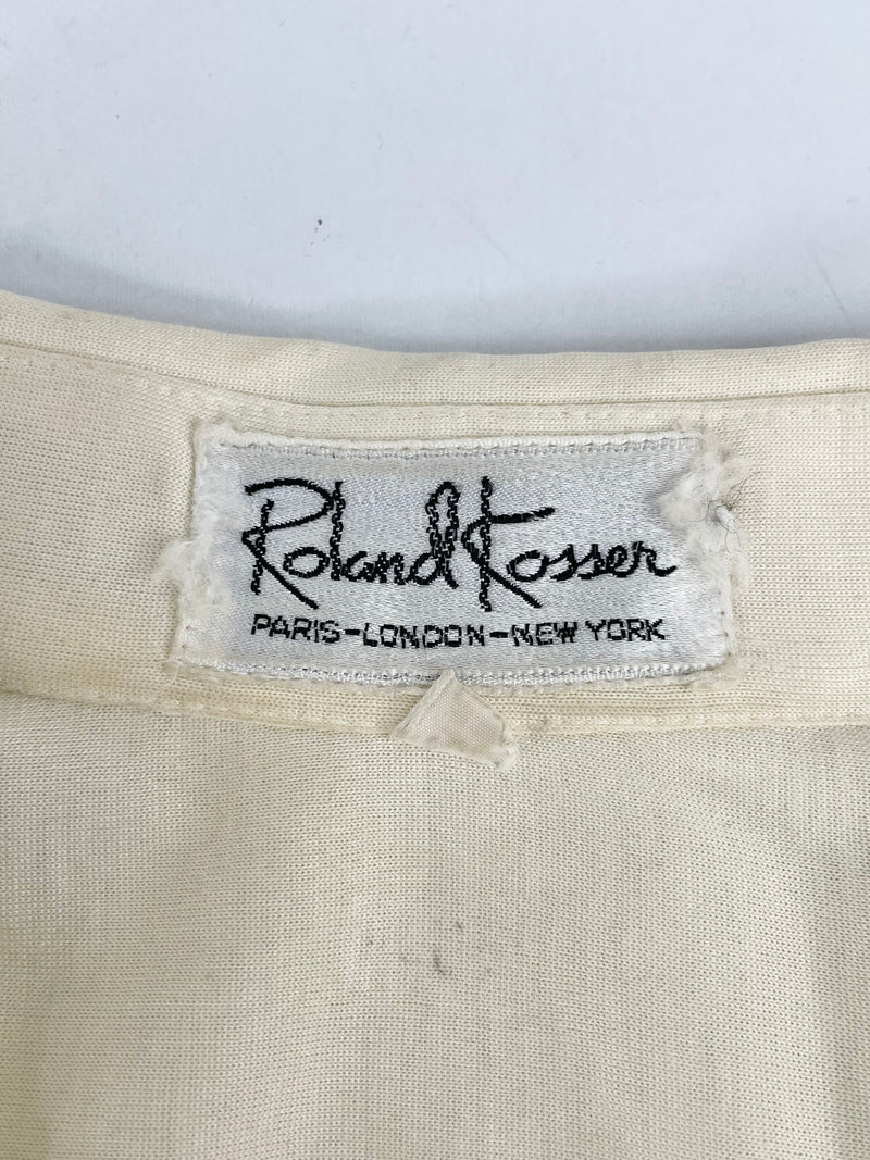 Vintage Roland Kosser Beige Long Sleeve Polo - L