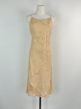 Alberta Ferretti Sandy Beige Linen Layered Strap Dress - AU8/10