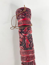 Antique Red Carved Handle Chinese Fuzi