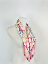 Coach Pink & Purple Coach Logo Silk Scarf