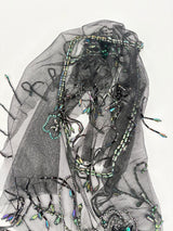 Vicsin Australia Vintage Black Mesh Embellished Mini Cape