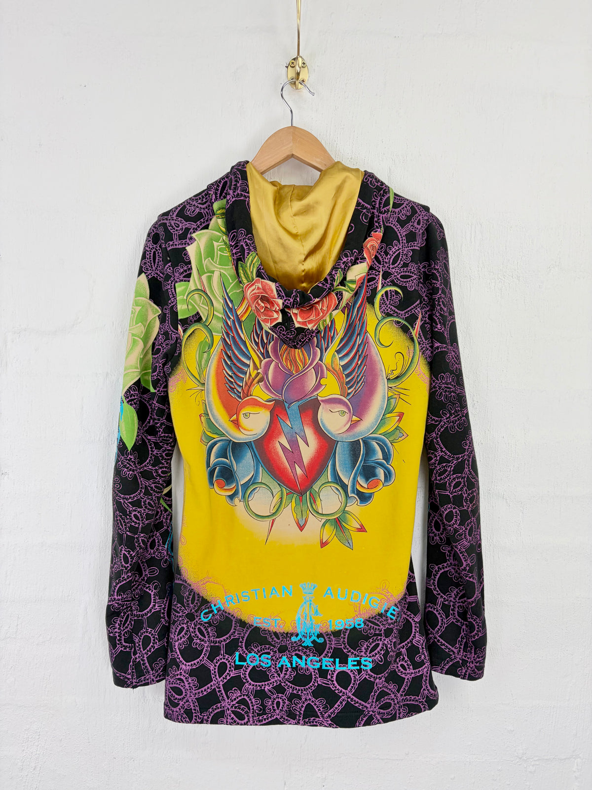 Christian Audigier Ed Hardy Rhinestone Zippered Hoodie - AU12/14