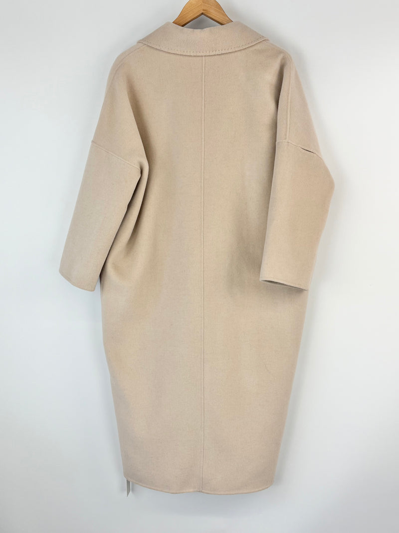 Silk Maison Ivory Wool Oversized Coat - XXS