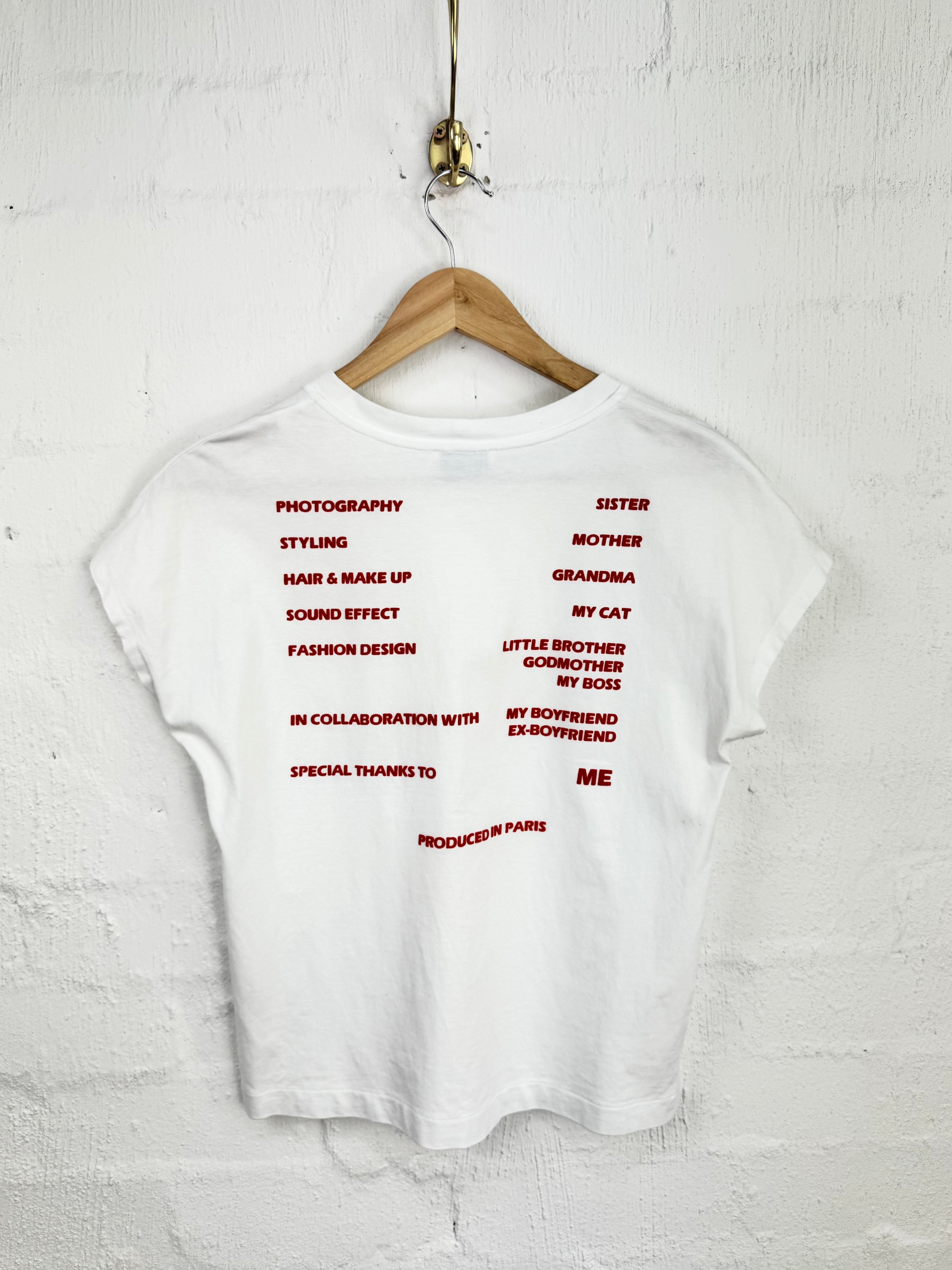 Sandro White Boxy Fit 'Thanks' Top - AU8/10