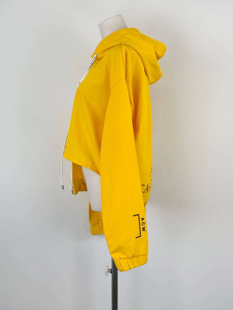 A-Cold Wall ACW Yellow Cropped Cutout Hoodie - AU8/10