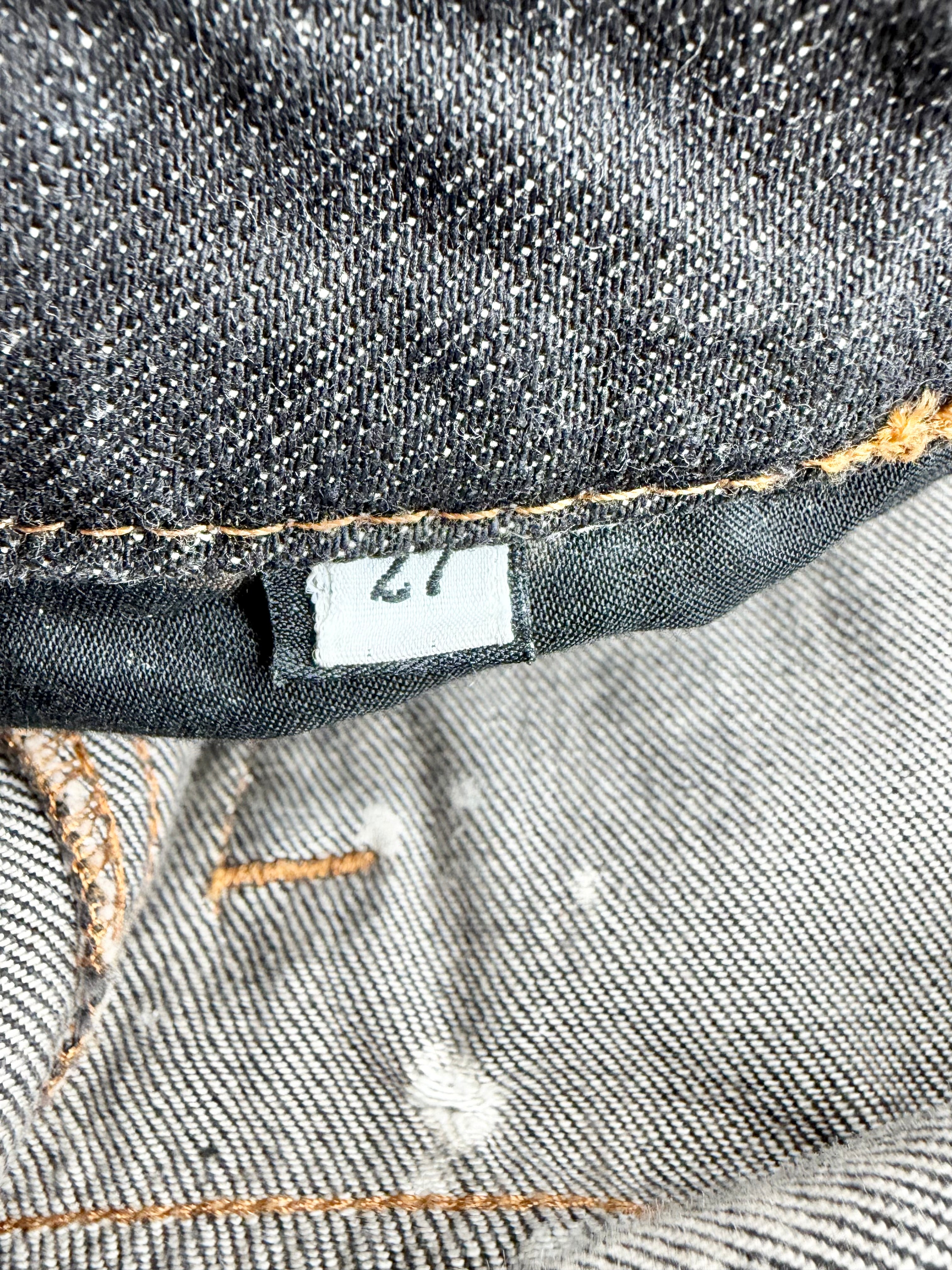 D&G Dark Blue Denim Paint Splattered Mini Skirt - AU10