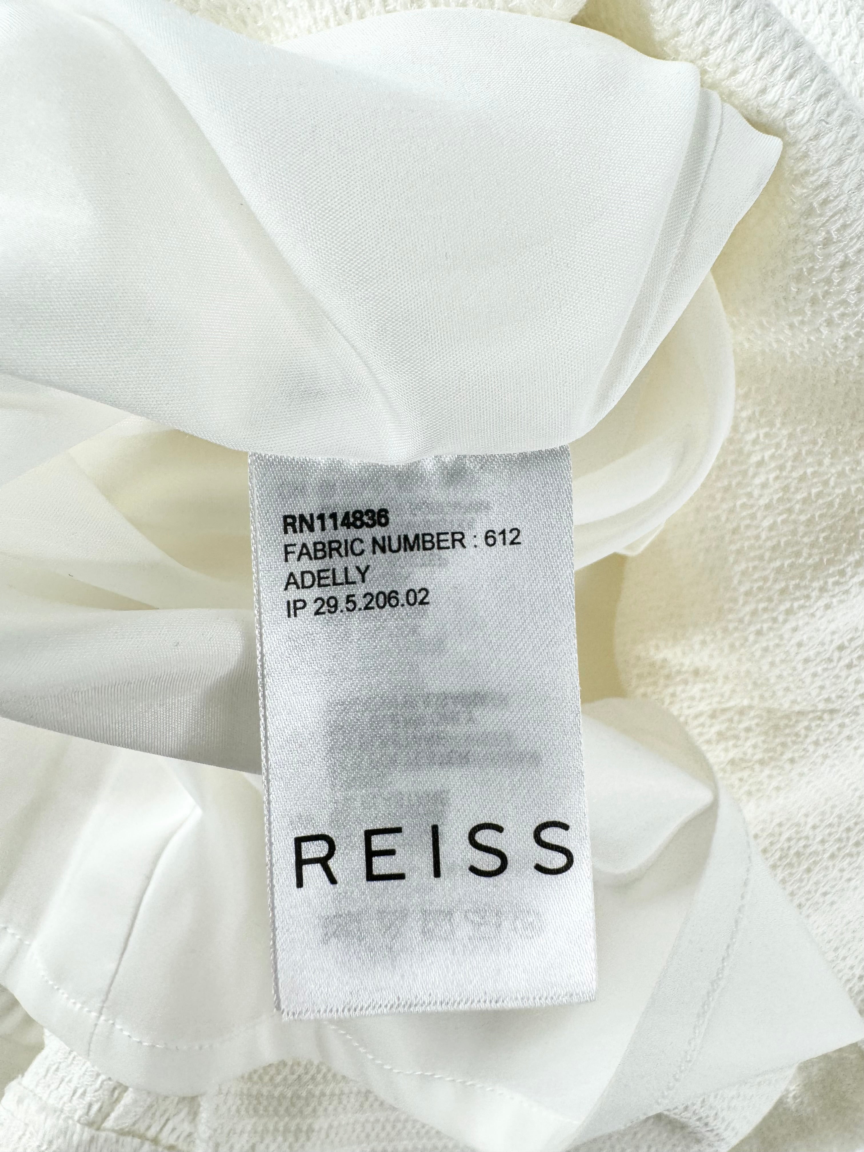 Reiss White Textured A-Line Dress - AU10