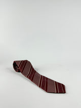 Giorgio Armani Red & White Striped Tie