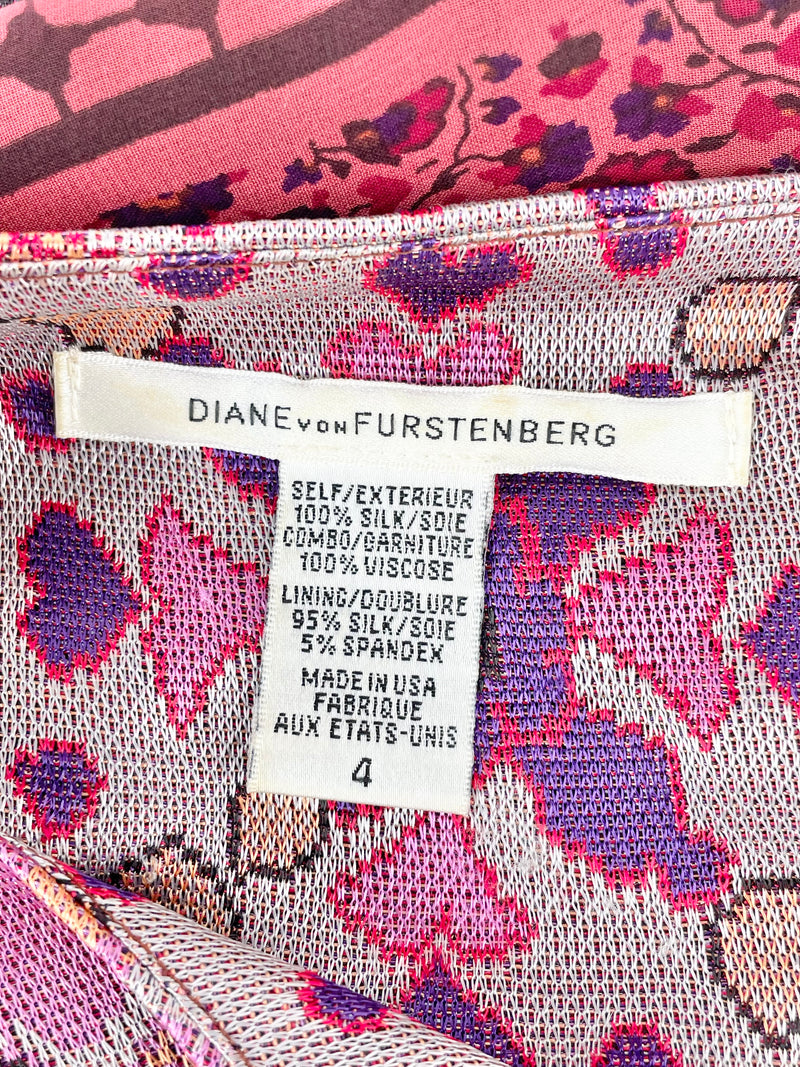 Diane von Furstenberg Patterned Silk Tunic Dress - AU8