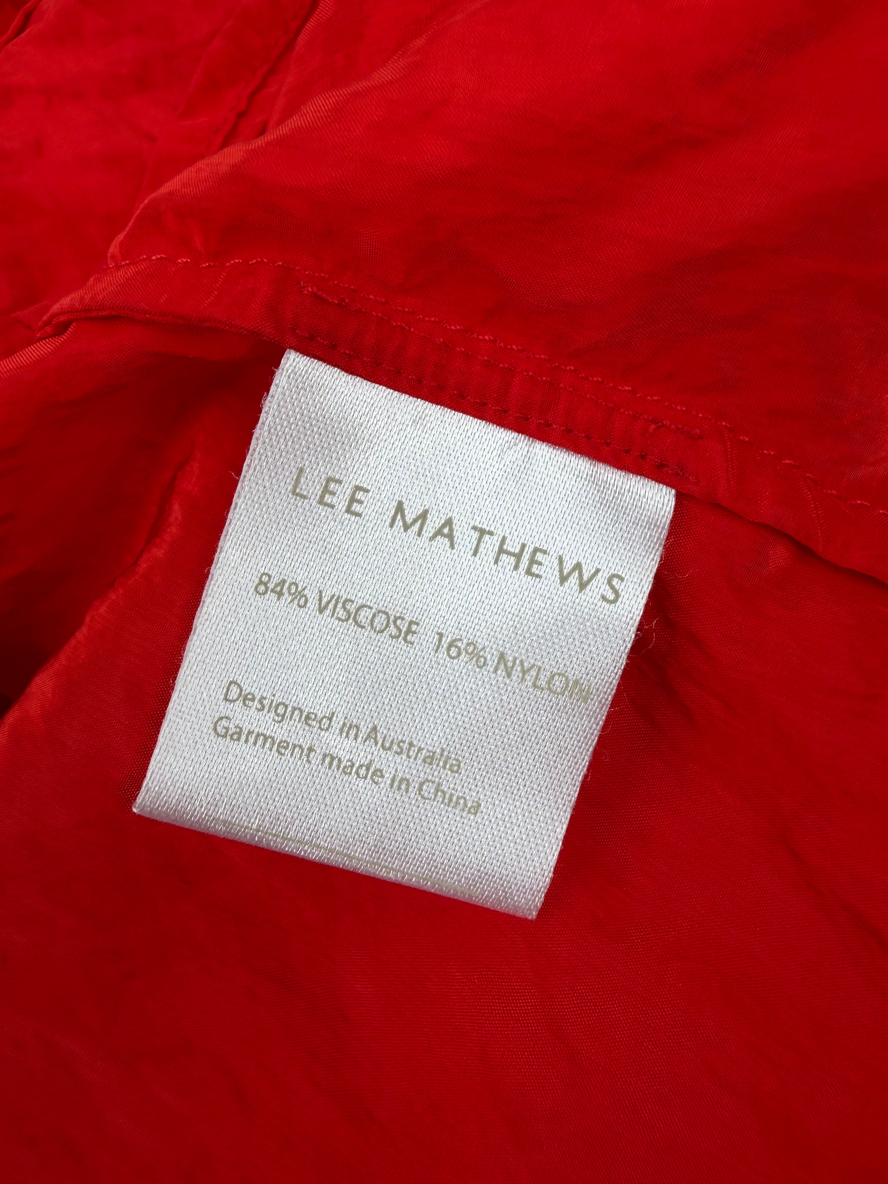 Lee Mathews Red Cinched Front Blouse - AU4