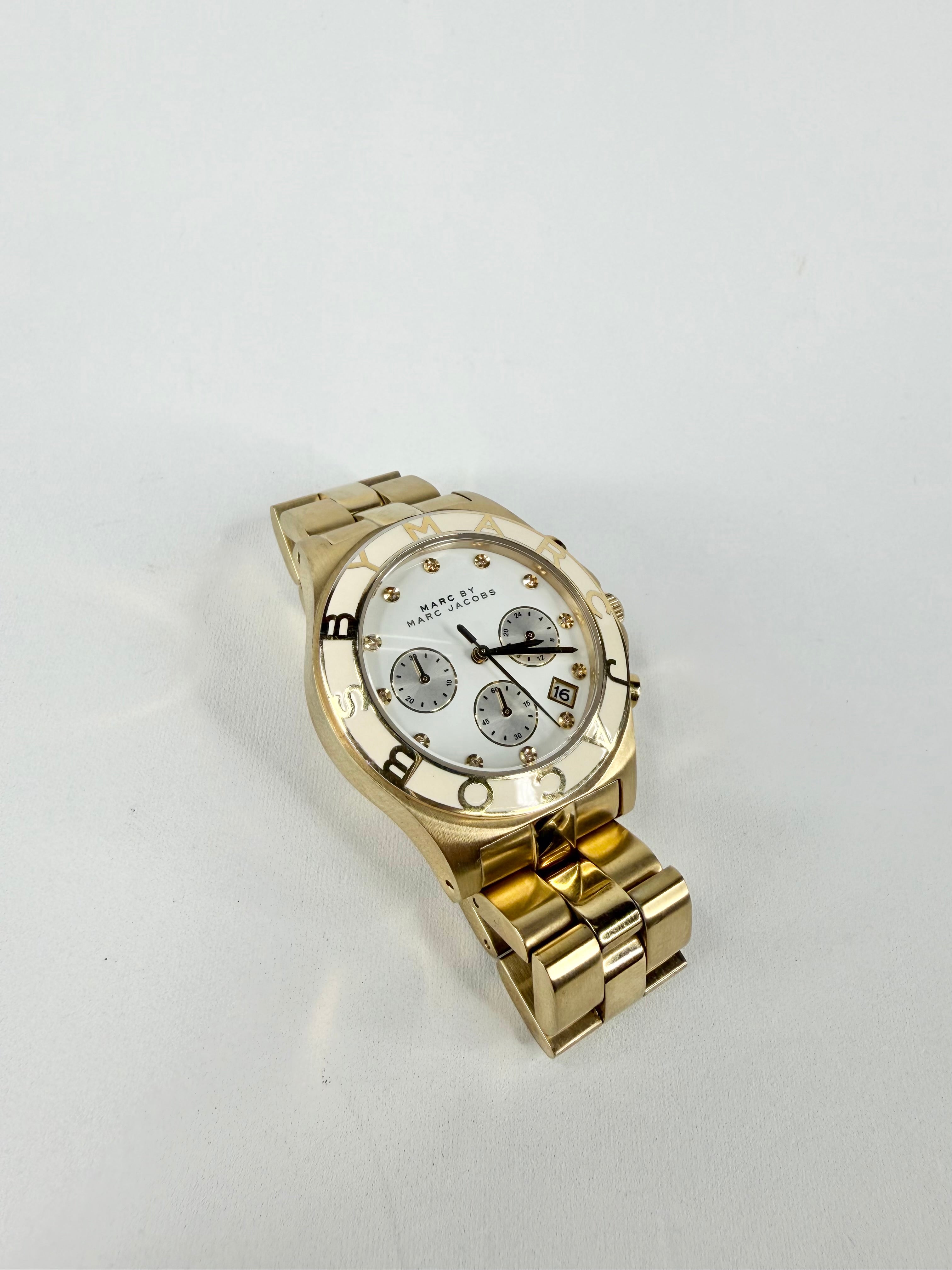 Marc by Marc Jacobs Gold & Cream Enamel Watch