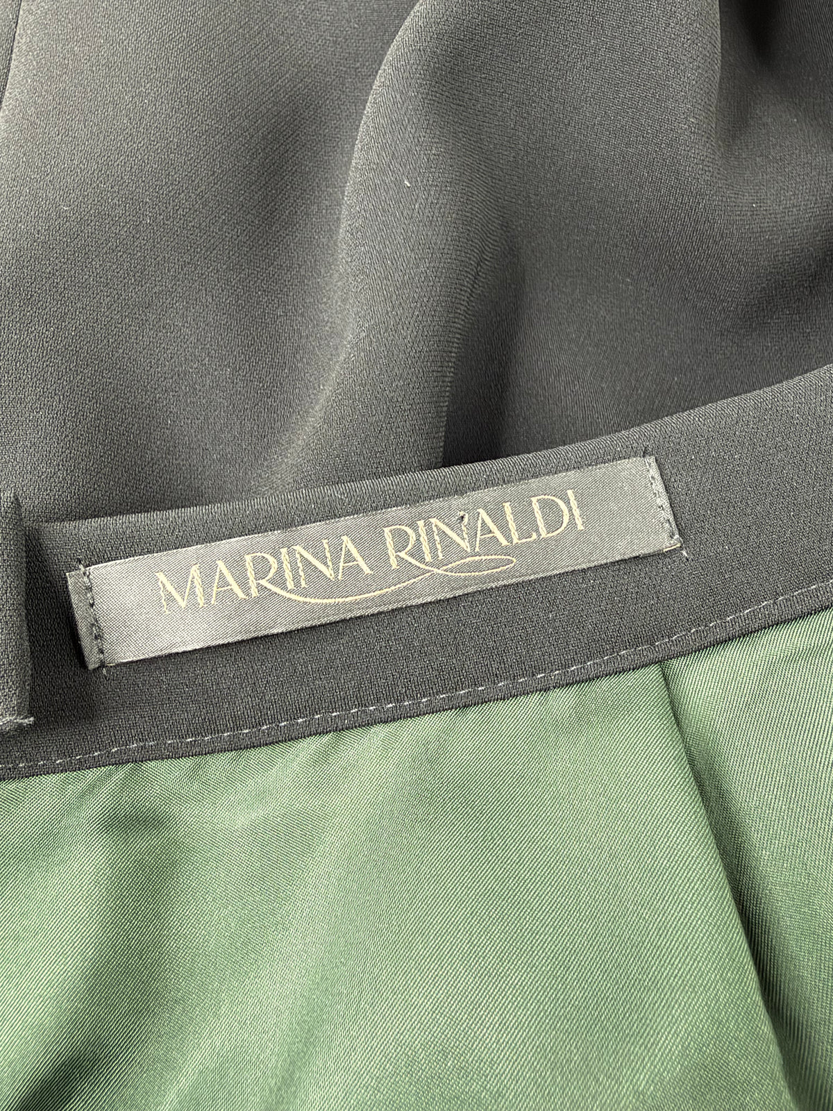 Marina Rinaldi Black, Green & White Rose Patterned Pencil Skirt - AU18/20