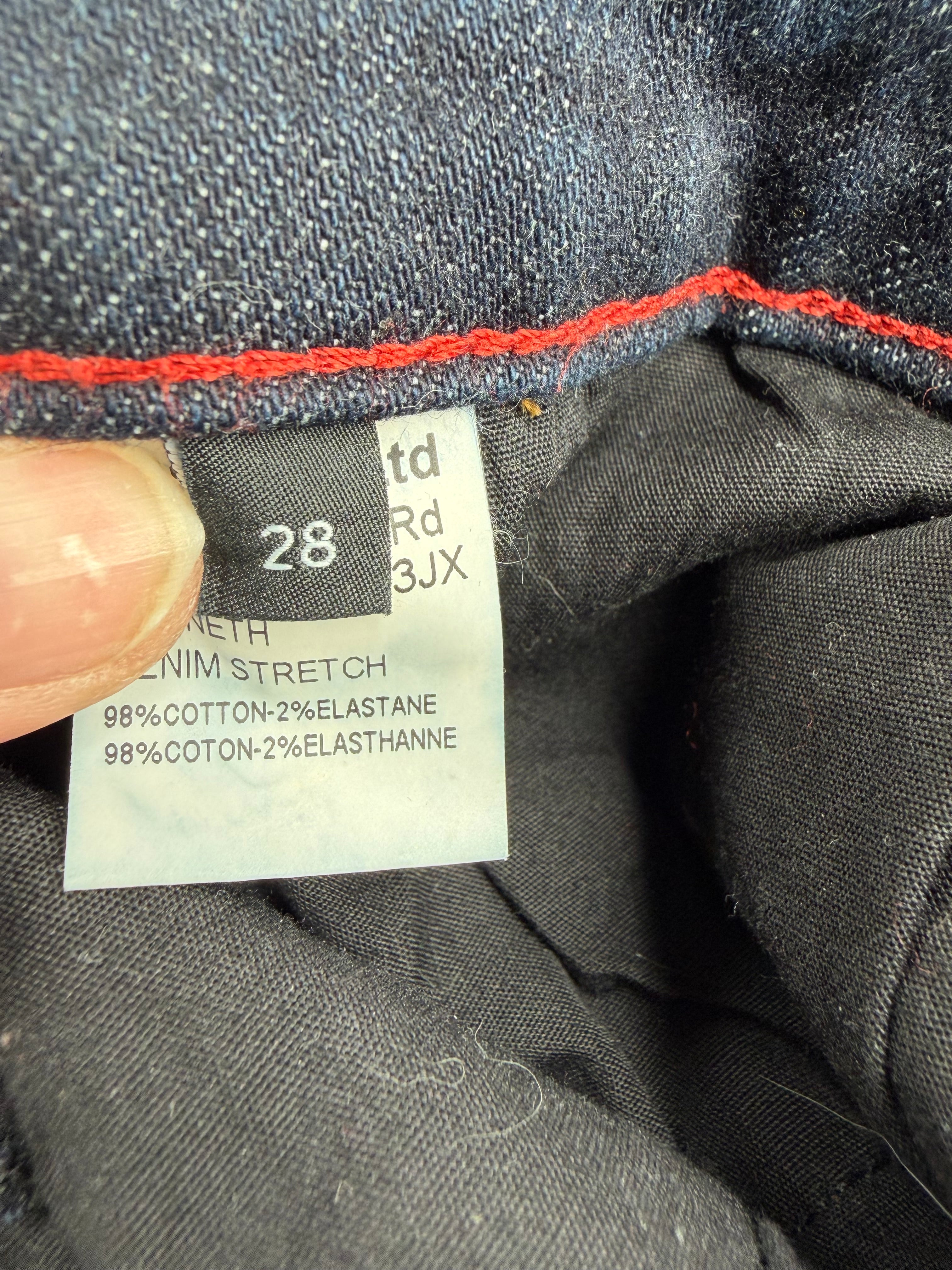 Joseph Dark Denim Skirt with Red Stitching - AU10