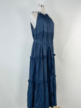 Keepsake Midnight Blue Tiered 'Mystery' Midi Dress - AU8