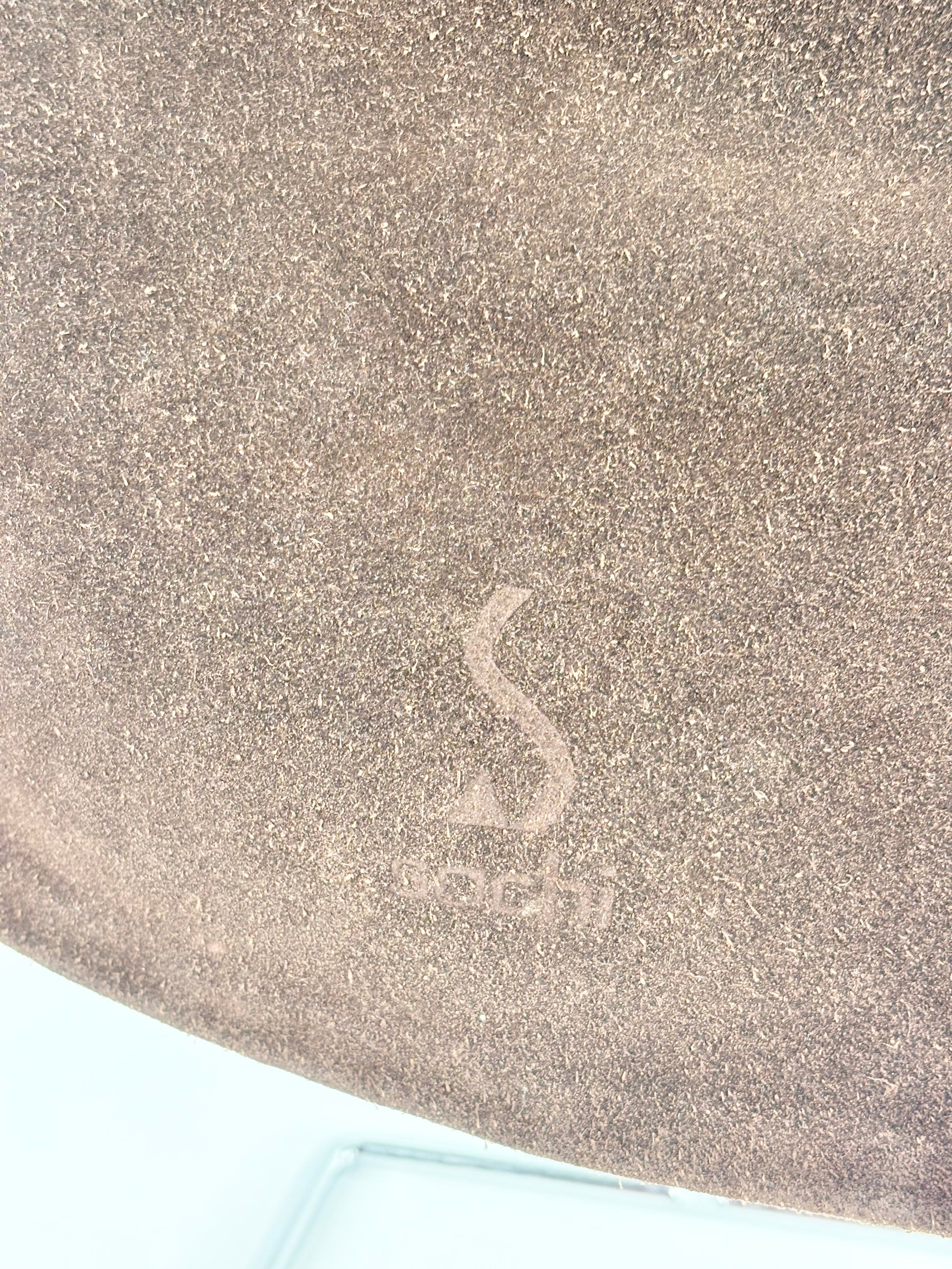 Sachi Dark Chocolate Brown Suede Small Messenger Bag