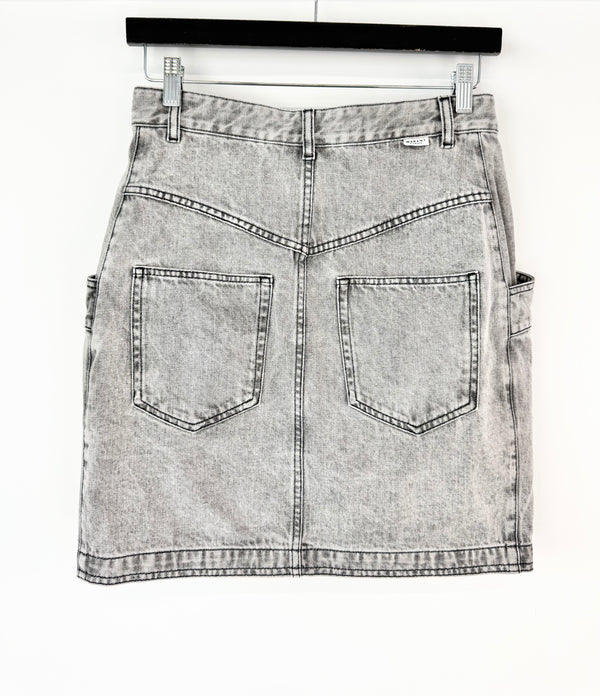 Isabel Marant Étoile Grey Stonewashed Denim Skirt - 40