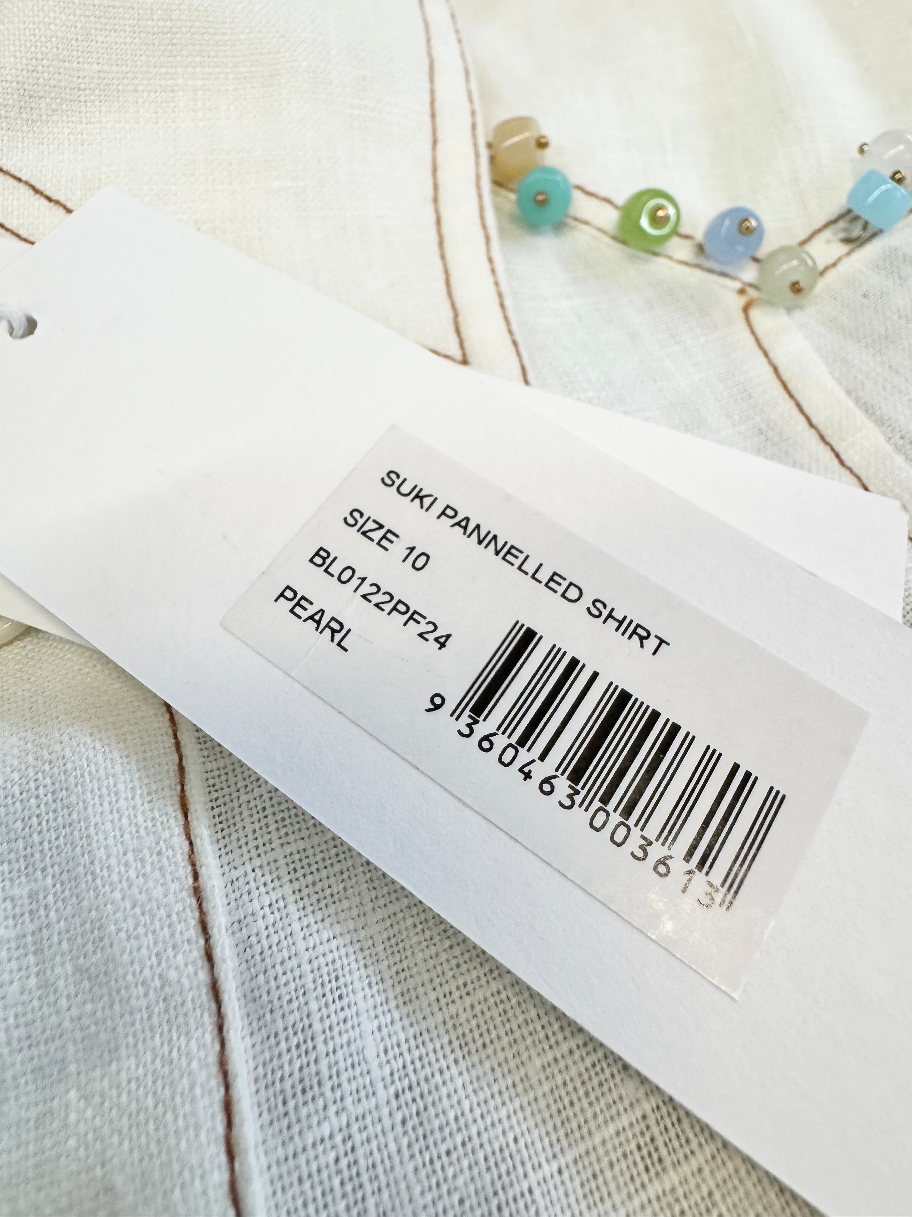 Antipodean White 'Suki' Panelled Swallow Shirt NWT - AU10