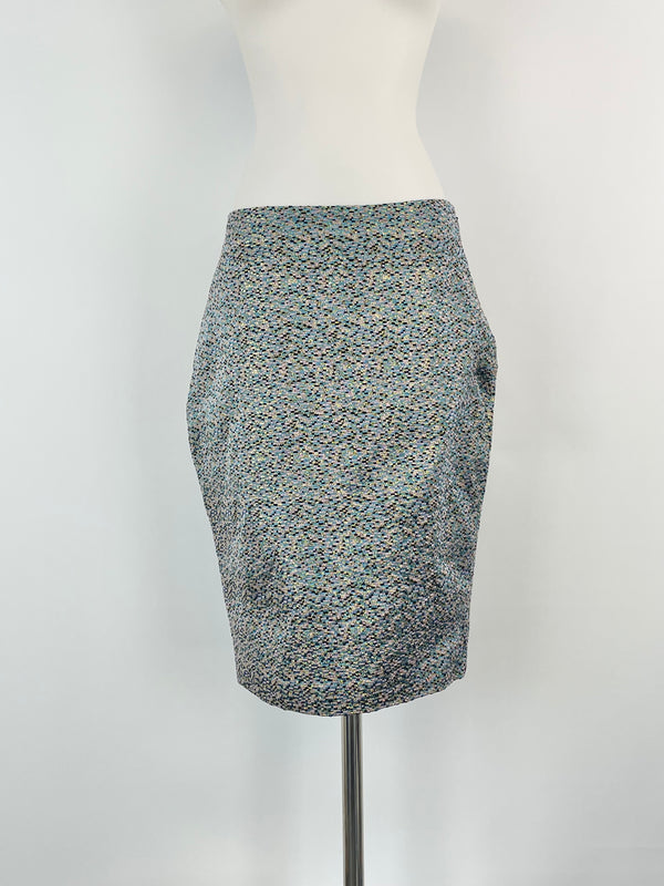 2NDDAY Metallic Multicolour Woven Midi Skirt - AU8/10