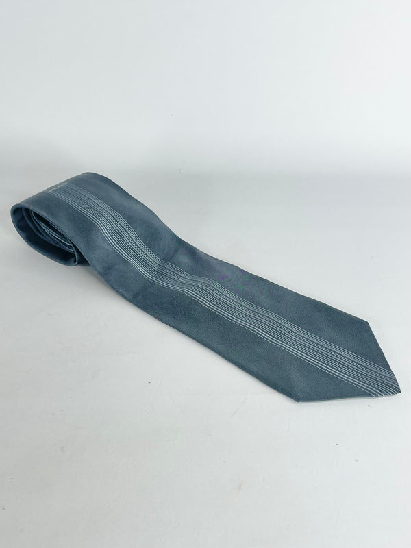 Jean Paul Gaultier Grey Stone Striped Silk Tie