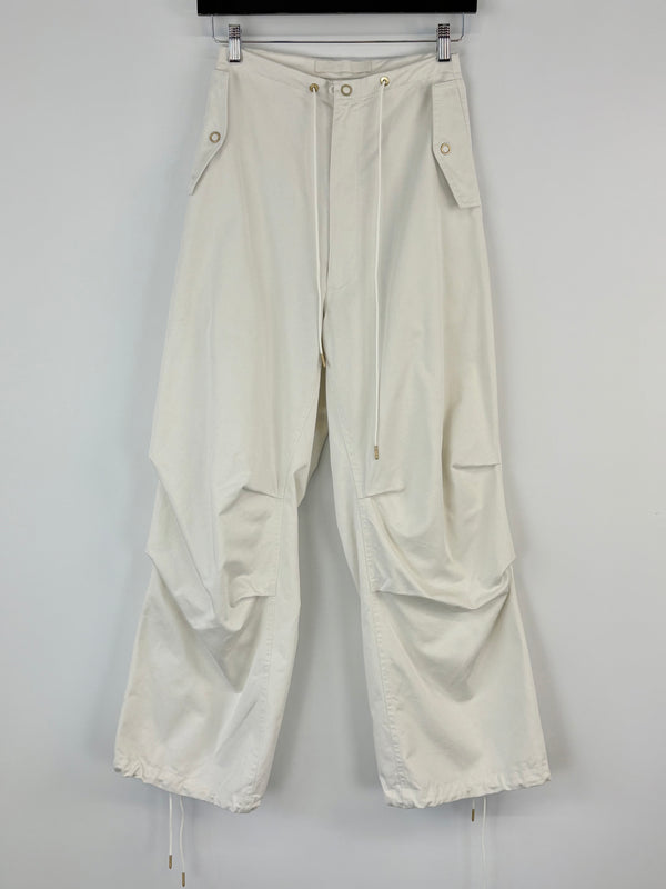 Dion Lee White Twill Parachute-Style Pants - AU6/8