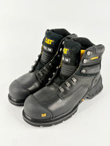 Caterpillar Black Leather 'Brakeman' Steel-Capped 6" Work Boots - EU41